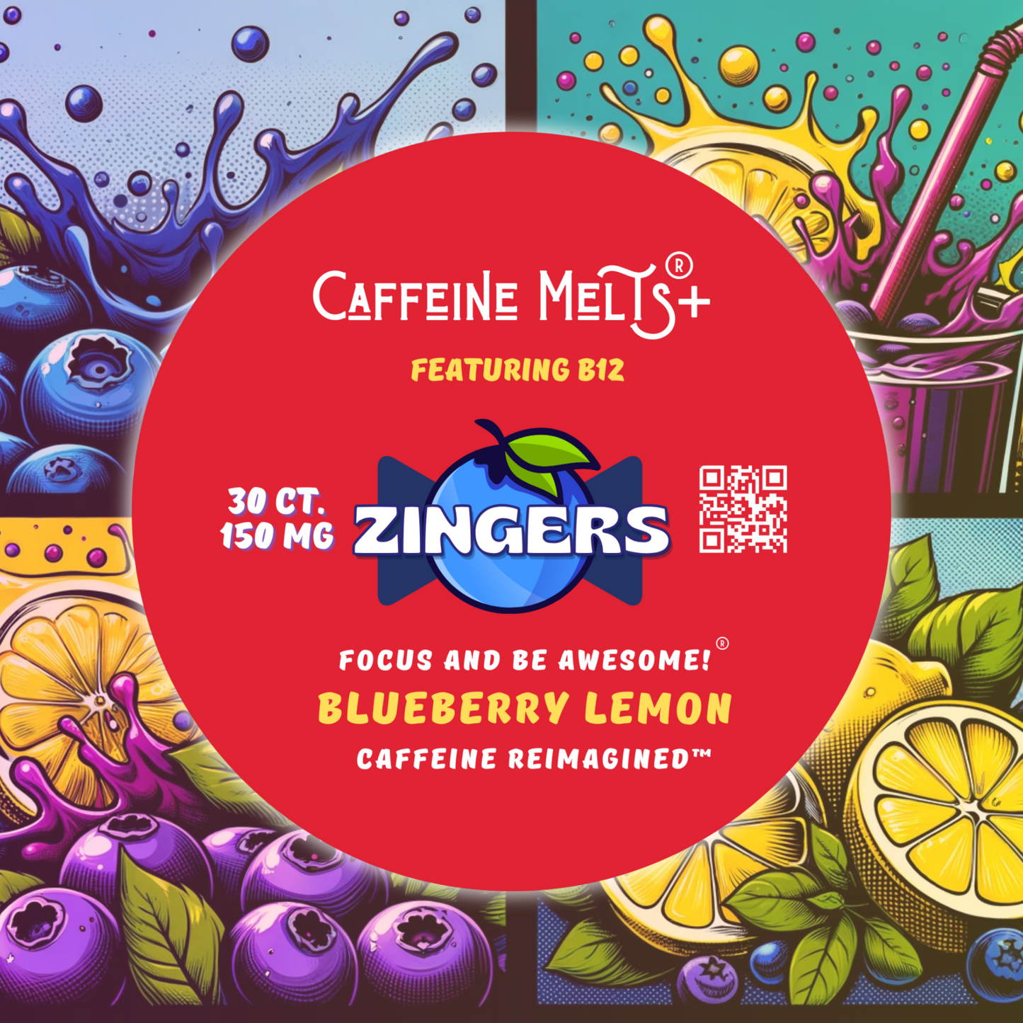 Blueberry Lemon Zingers (150mg + 20mcg Methylcobalamin B12)