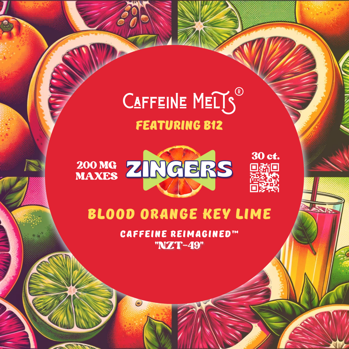 Blood Orange Key Lime Zingers (200mg + 20mcg Methylcobalamin B12)