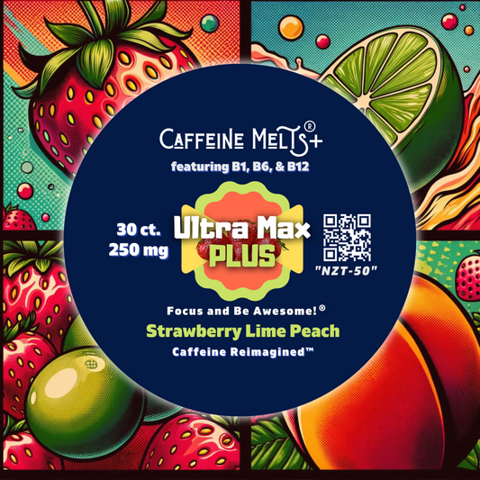 Strawberry Lime Peach - Ultra Max Plus (250mg + 1.23mg B1, 1.76mg B6, & 20mcg Methylcobalamin B12) UMP