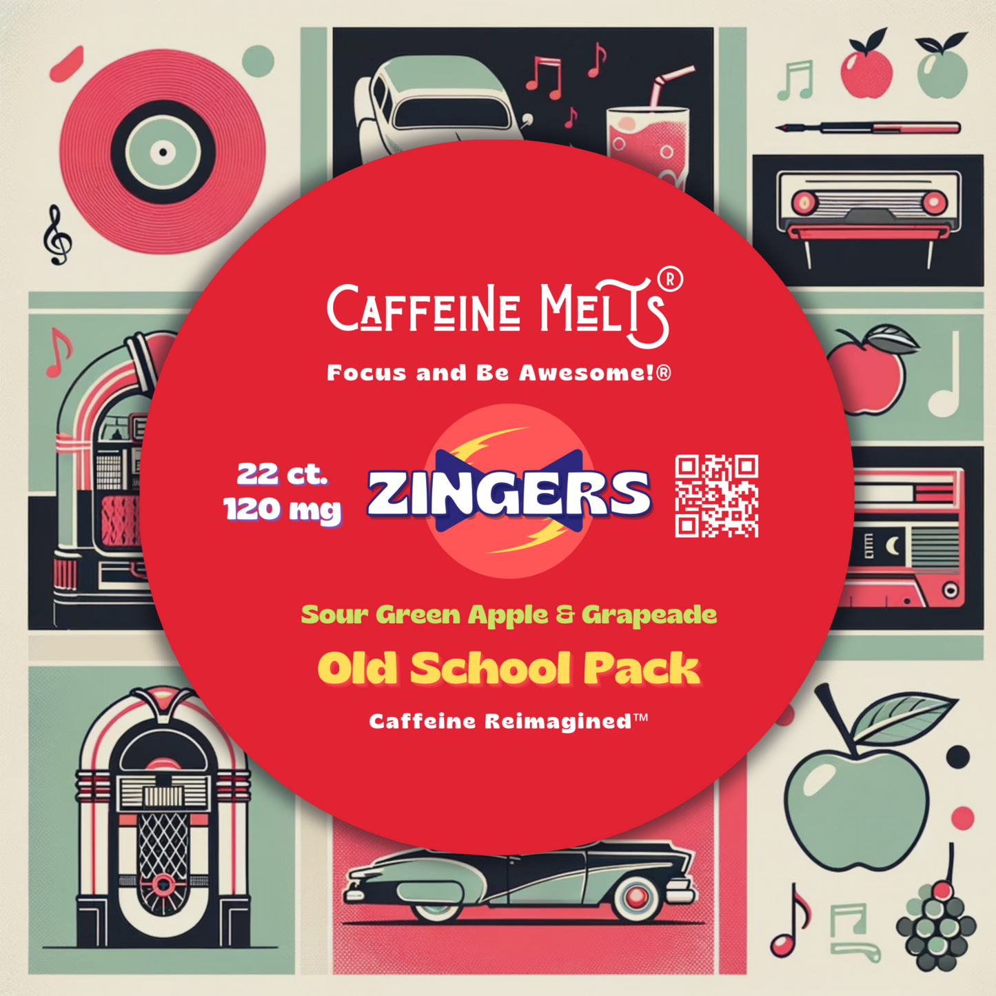 Old School Pack Zingers (Sour Green Apple + Grapeade, 120mg)