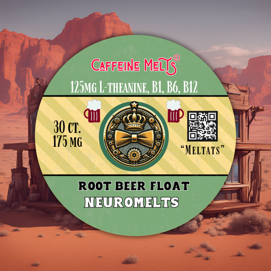 175mg Root Beer Float Nootropic NeuroMelts (featuring 1.23mg B1, 1.76mg B6, 20mcg Methylcobalamin B12 & 125mg L-Theanine)