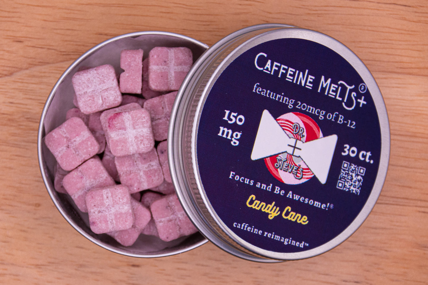 Candy Cane Caffeine Melts® (150mg + B1, B6, B12)